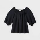 Women's Bubble Elbow Sleeve Blouse - Universal Thread Black M, Women's,