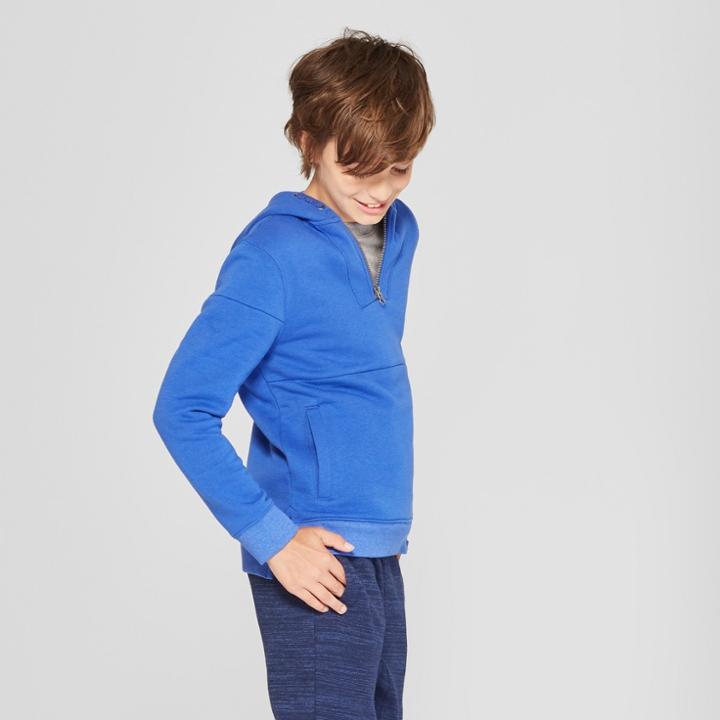 Boys' Quarter-zip Hooded Sweatshirt - Cat & Jack Blue