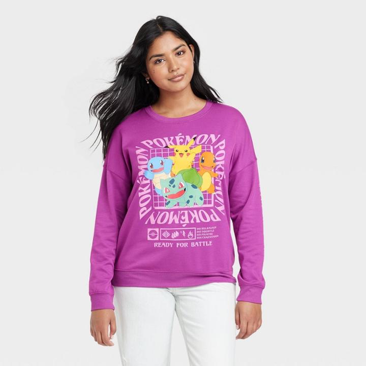Women's Pokemon Graphic Sweatshirt - Purple