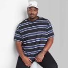Adult Extended Size Relaxed Fit Short Sleeve T-shirt - Original Use Black/striped