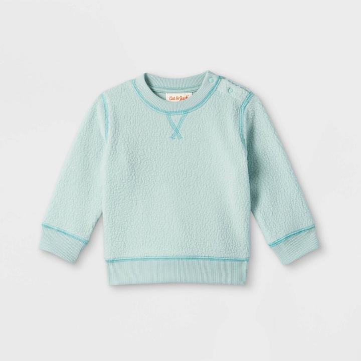 Baby Fleece Pullover Sweatshirt - Cat & Jack Light Blue