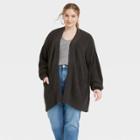 Women's Plus Size Open-front Cardigan - Universal Thread Charcoal Heather