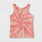 Girls' Tie-back Tie-dye Tank Top - Cat & Jack Coral