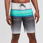 Men's 10 Striped Ombre Board Shorts - Goodfellow & Co Quill Gray