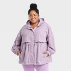 Women's Plus Size Drawstring Waist Anorak Jacket - Ava & Viv Violet X, Purple