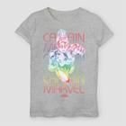 Girls' Captain Marvel Rainbow Power Short Sleeve T-shirt - Heather Gray