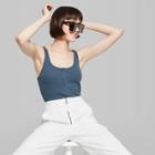 Women's Scoop Neck Snap Placket Tank Top - Wild Fable Navy Xxl,