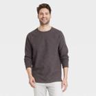 Men's Regular Fit Long Sleeve Crewneck T-shirt - Goodfellow & Co Dark Brown