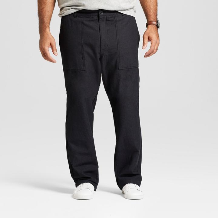 Men's Big & Tall Straight Utility Cargo Pants - Goodfellow & Co Black