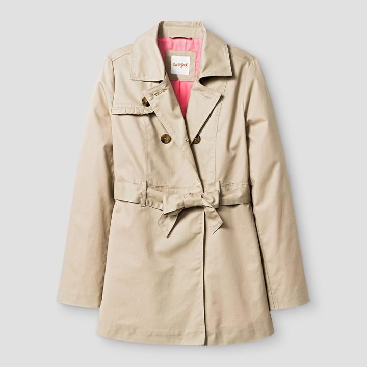 Girls' Belted Trench Coats - Cat & Jack Khaki