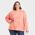 Women's Plus Size Ruffle Detail Sweatshirt - Knox Rose Peach
