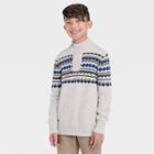 Boys' Fair Isle Mock Neck Sweater - Cat & Jack Navy/gold/cream