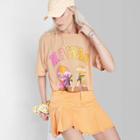 Short Sleeve Cropped Boxy T-shirt - Wild Fable Peach Orange