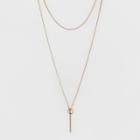 Circle & Bar Two Row Long Necklace - A New Day Gold