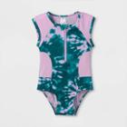 Toddler Girls' Zip-front One Piece Swimsuit - Cat & Jack Lavender