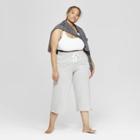Women's Plus Size Cropped Wide Leg Lounge Pants - Colsie Gray