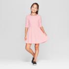 Girls' Short Sleeve Knit A Line Dress - Cat & Jack Pink