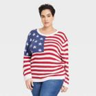 Grayson Threads Women's Plus Size American Flag Graphic Knit Sweater - 1x, One Color