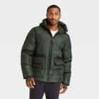 Men's Short Puffer Jacket - All In Motion Olive Green