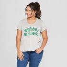 Women's Plus Size Short Sleeve Whiskey Business Graphic T-shirt - Grayson Threads - Gray