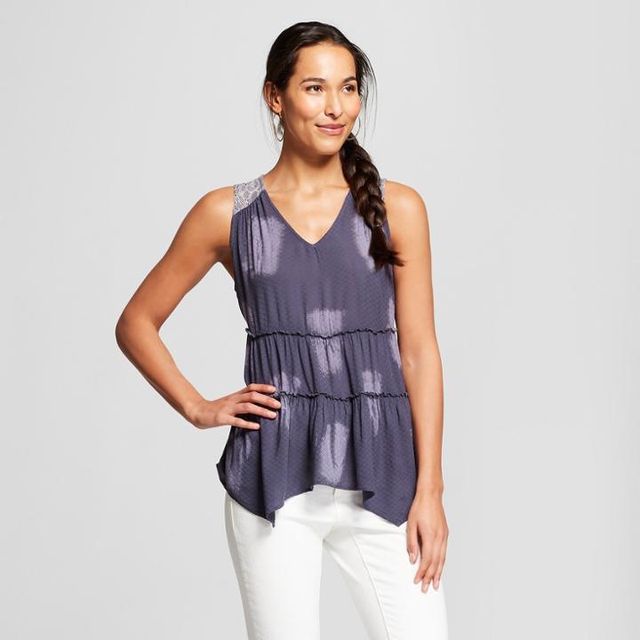 Women's Tie Dye Tiered Tank - Knox Rose Navy