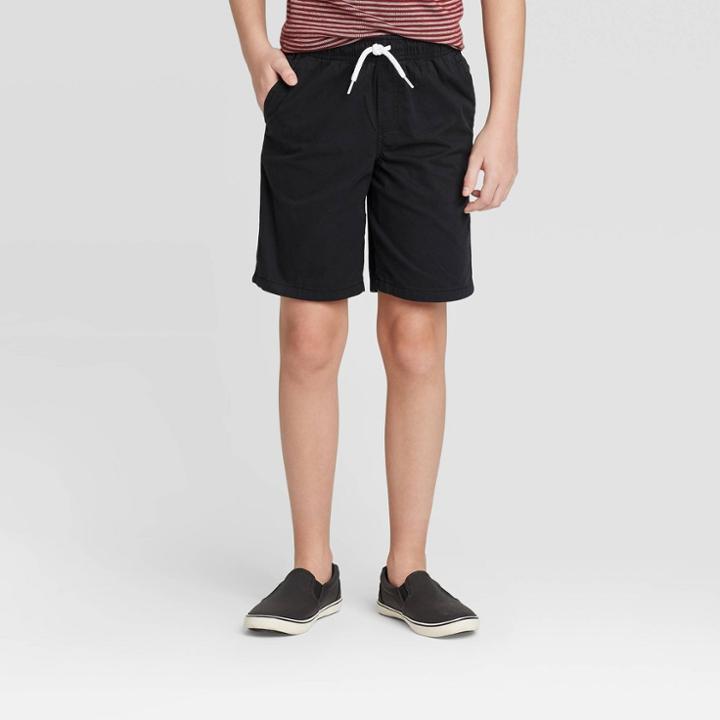 Boys' Pull-on Woven Shorts - Cat & Jack Black