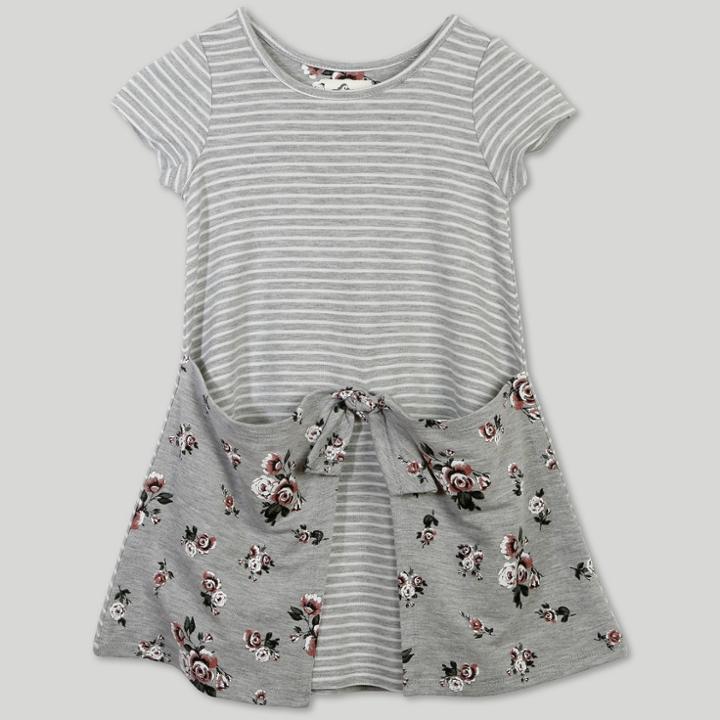 Petiteafton Street Toddler Girls' Floral Print Short Sleeve A Line Dress - White