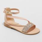 Girls' Kalyssa Asymmetrical Ankle Strap Sandals - Cat & Jack Rose Gold