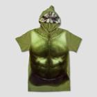 Marvel Boys' Hulk Short Sleeve Hooded T-shirt - Green