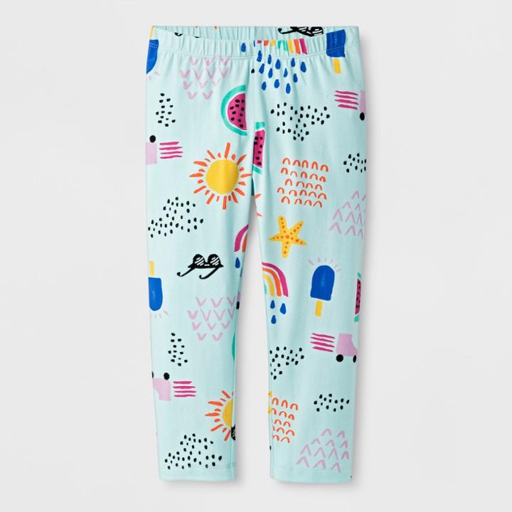 Girls' Capri Leggings - Cat & Jack Aqua