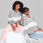 Long Sleeve Oversized Rugby Polo T-shirt - Wild Fable Gray