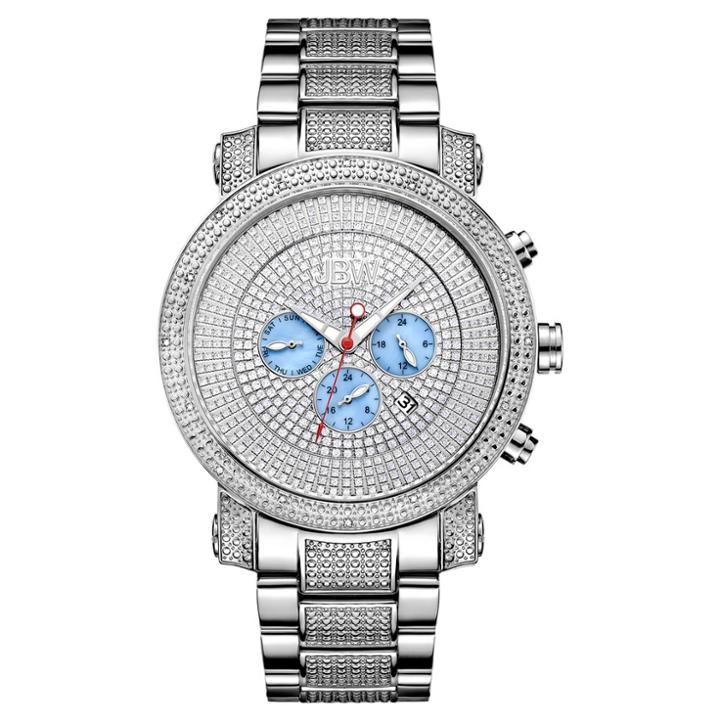 Men's Jbw Jb-8102-b Victor Japanese Movement Stainless Steel Real Diamond Watch -