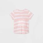 Maternity Striped Tie-dye Short Sleeve Scoop Neck T-shirt - Isabel Maternity By Ingrid & Isabel Pink