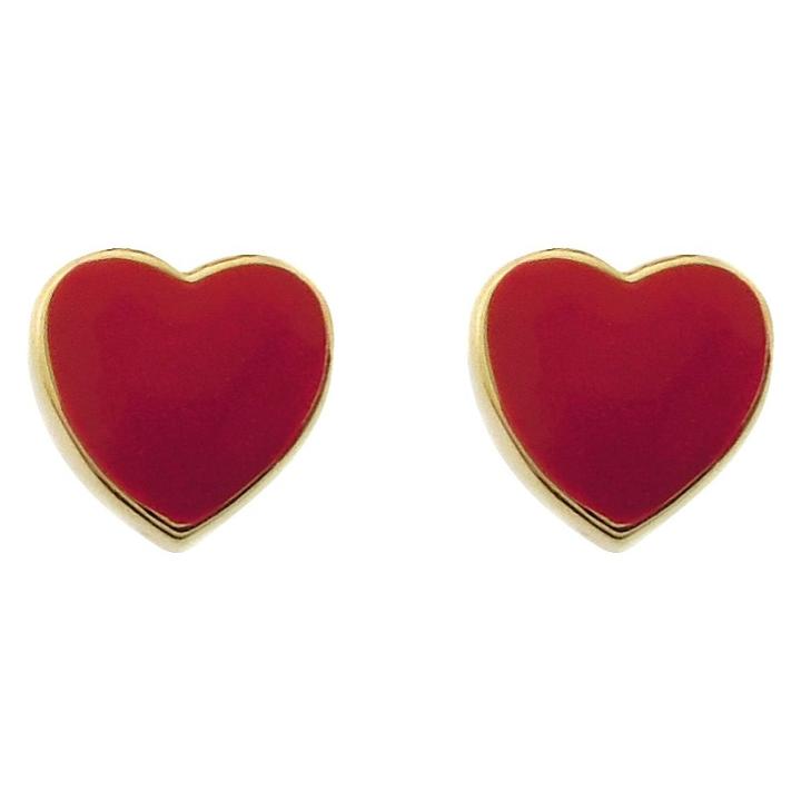 Target Ellen 18k Gold Overlay Enamel Heart Stud Earrings - Red, Girl's