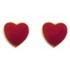 Target Ellen 18k Gold Overlay Enamel Heart Stud Earrings - Red, Girl's