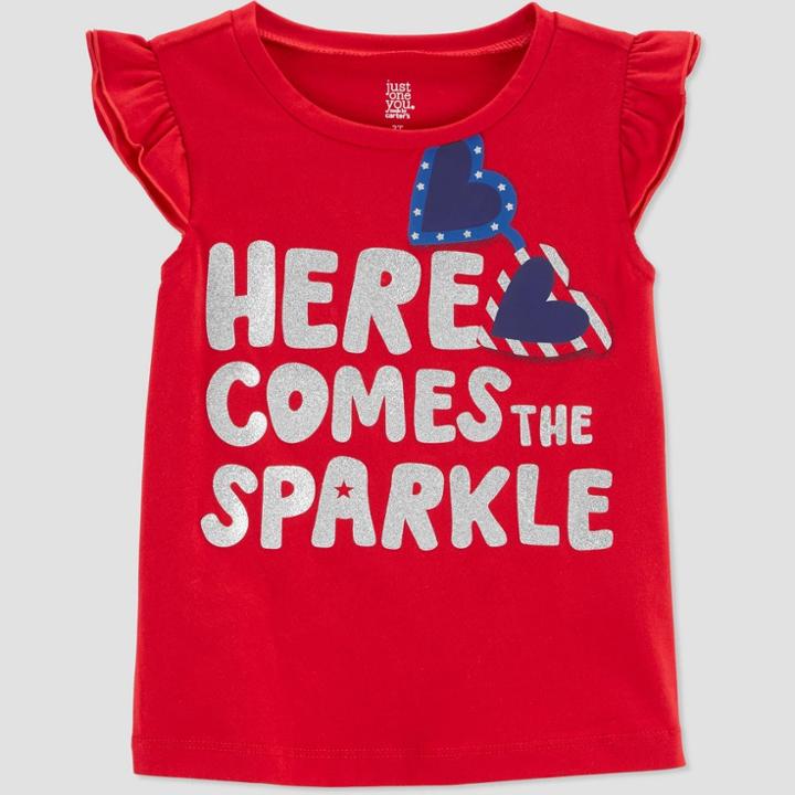 Baby Girls' Here Comes The Sparkle T-shirt - Just One You Made By Carter's Red
