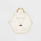 Gold Plated Black Agate Healing Stone Pendant Necklace - A New Day Black, Women's