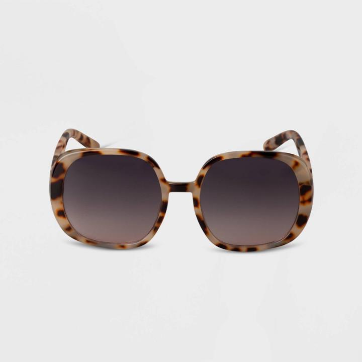 Women's Oversized Retro Square Sunglasses - A New Day Brown
