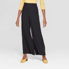 Women's Side Button Wide Leg Pants - Xhilaration Black