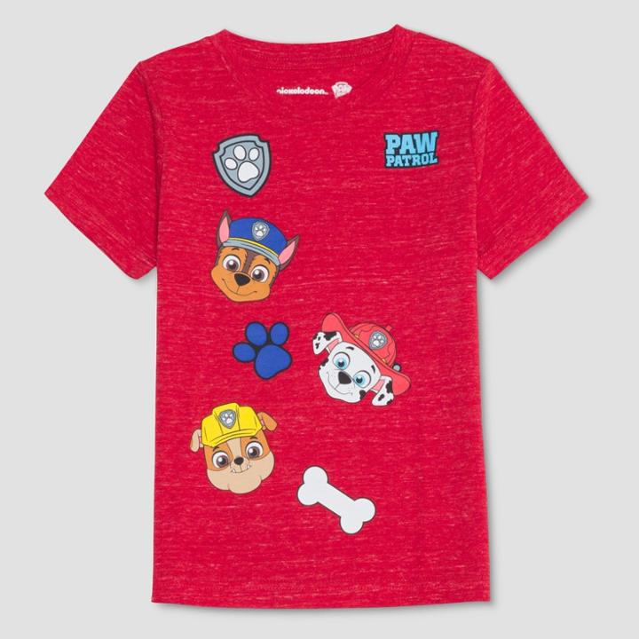 Hybrid Apparel Toddler Boys' Paw Patrol Short Sleeve T-shirt - Red