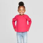 Toddler Girls' Long Sleeve Cozy Pullover Sweater - Cat & Jack Dark Pink