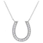 Target Horseshoe Necklace Plated Cubic Zirconia - White, Women's,