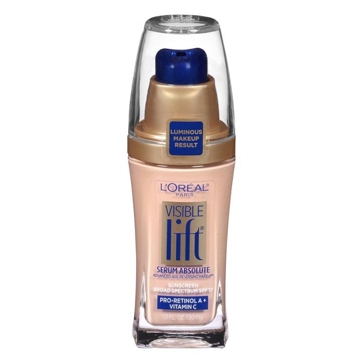 L'oreal Paris Visible Lift Serum Absolute Age-reversing Lightweight Foundation Makeup With Spf 17 - 143 Soft Ivory