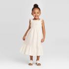 Toddler Girls' Woven Stripped Bow Dress - Art Class White 12m, Toddler Girl's