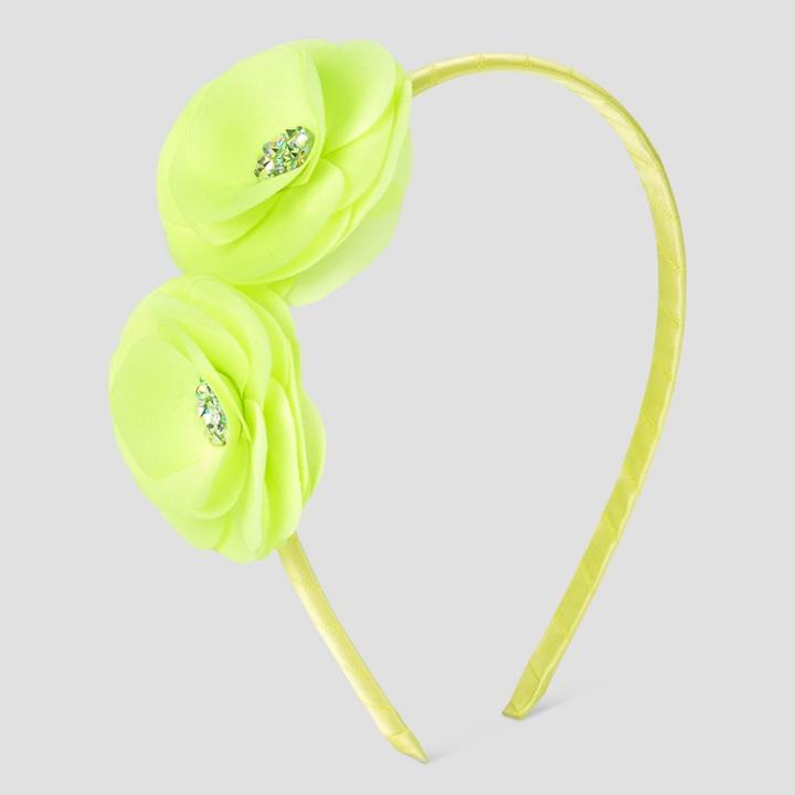 Girls' 2 Flower Headband Cat & Jack Yellow, Neon Yellow