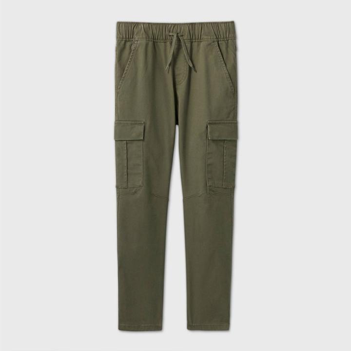 Boys' Stretch Pull-on Cargo Jogger Fit Pants - Cat & Jack Olive
