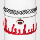 No Brand Vampire Choker Necklace Set - 3pc, Black/red/white