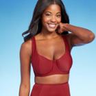 Women's Seamed Underwire Bikini Top - Kona Sol Red D/dd Cup