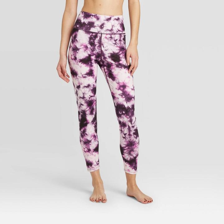 Women's Camo Print 7/8 High-waisted Leggings - Joylab Purple
