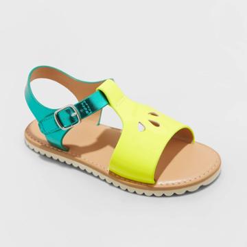 Toddler Girls' Pam Ankle Strap Sandals - Cat & Jack Bright Yellow